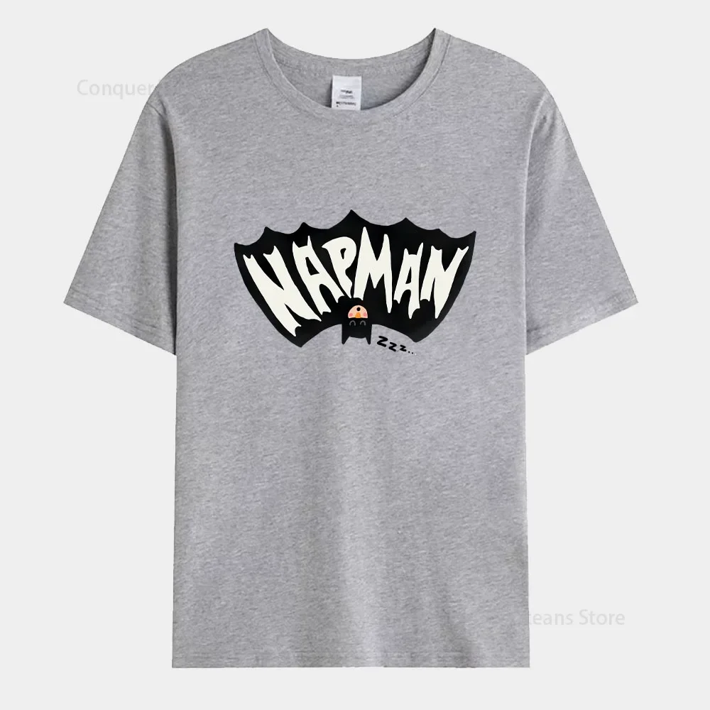 Funny Superheroes Print Men's T-Shirt Batman Tops Cotton Short Sleeve High Quality Oversize High Quality O-Neck Women's Tops ﻿