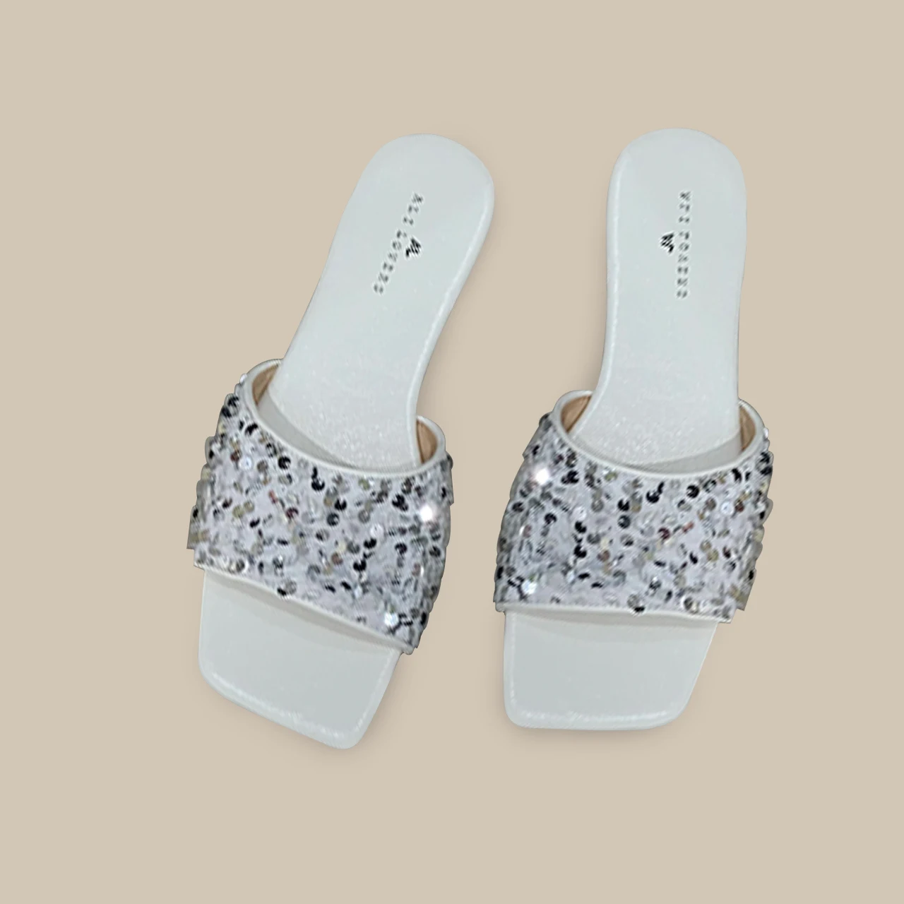 

Womens Flat Sandals Fashion Sparkly Slides Black White Silver Flat Sandals Open Toe Slide Glitter Bling Casual Sandal for Summer