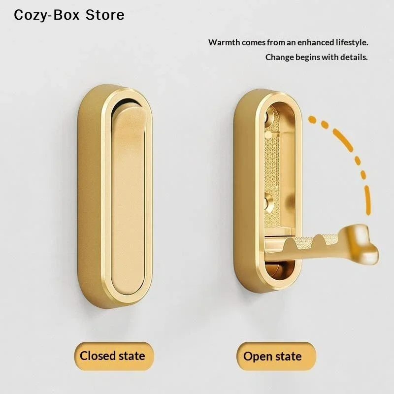 [ZY]Concealed Folding Wall Hooks Heavy Duty Space Saving For Entryway Hanging Keys Bags Towels[ZY]