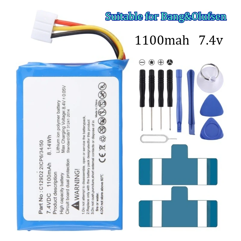 1100mAh Rechargeable Replacement Battery  Compatible for Bang & Olufsen P2 Speaker  Long Lasting  Durable Performance