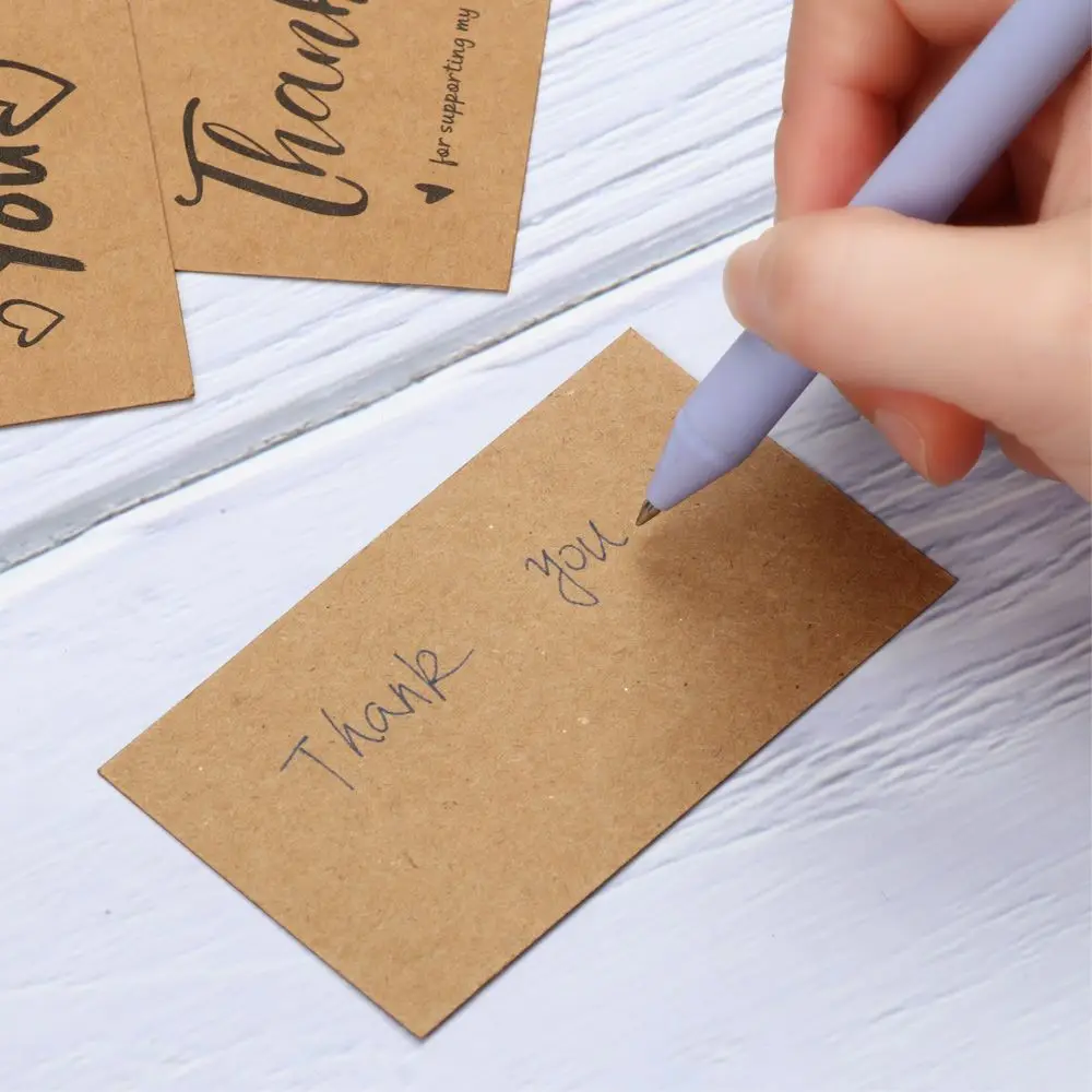 30pcs Kraft Paper Business Thank You Card Enterprise Store Greeting Labels Wholesale Custom Gift Decoration Party Supplies