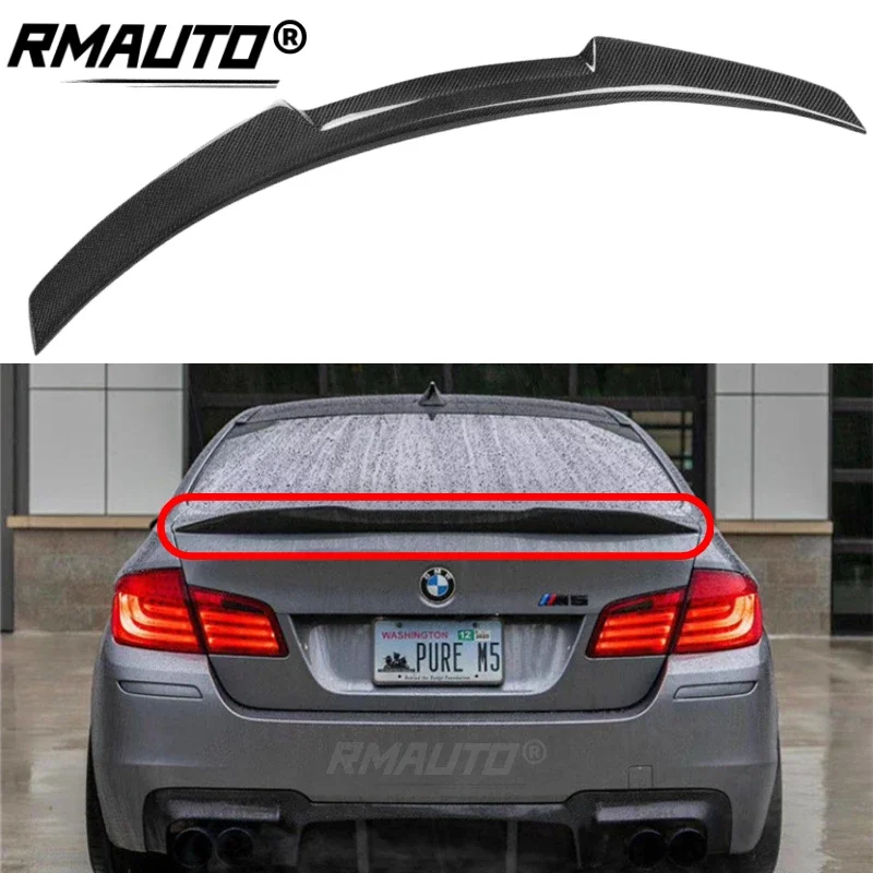 Carbon Fiber M4 Car Rear Trunk Spoiler Wing For BMW F10 F11 F18 M5 5 Series 2011-2017 Rear Wing Spoiler Lip Car Accessories