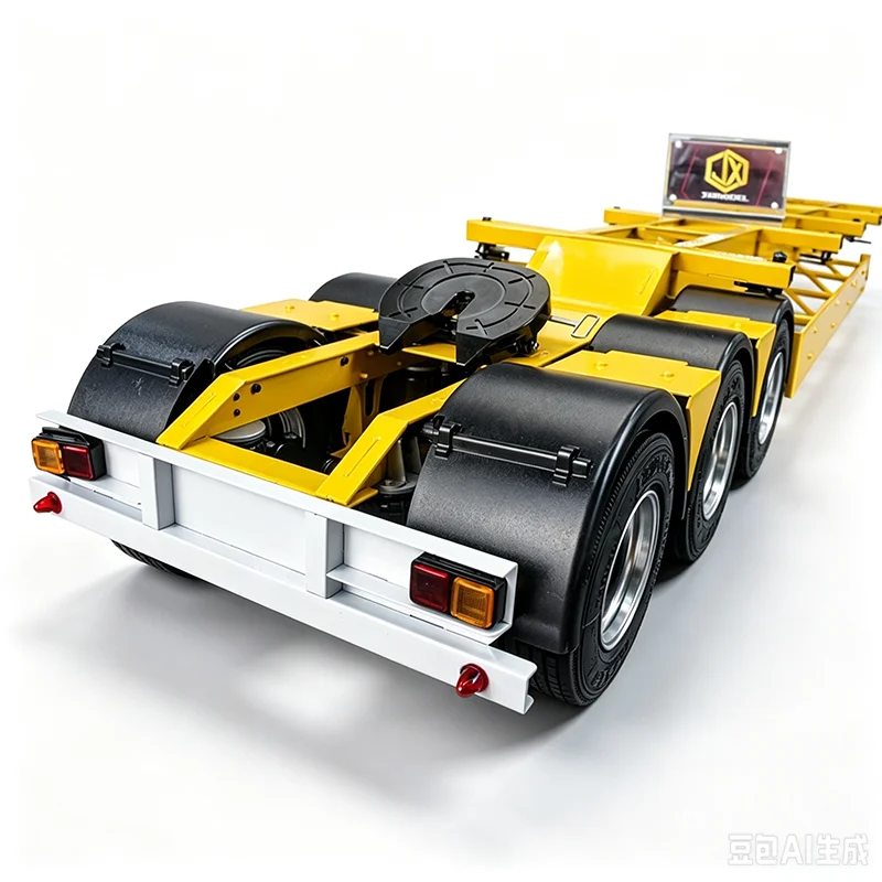 Metal Model Simulation Double Semi-trailer for 1/14 RC Truck for JXmodel Car