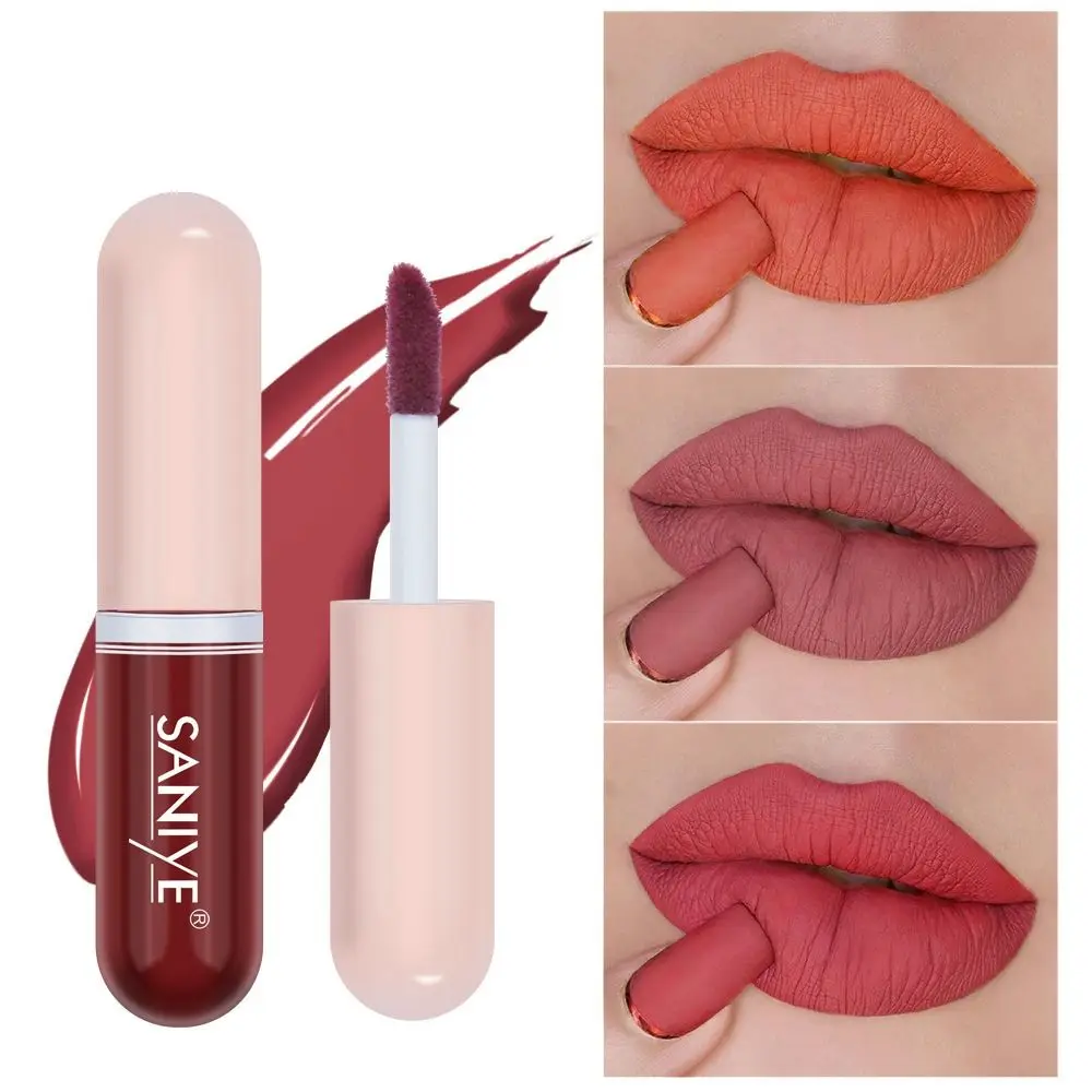 Lip Gloss Matte Lipstick Mini Lip Tint Lips Cosmetic Velvet Waterproof Long-lasting Red Stain Glaze Beauty Make Up