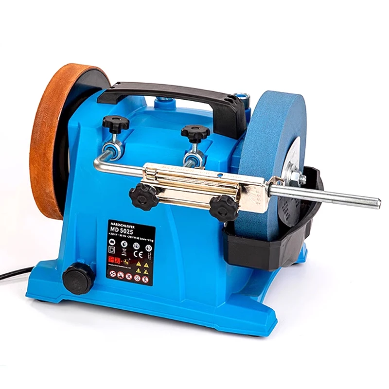 110V/230V Water Cooling Knife Sharpener Machine Wet Stone with Engine Motor Gear Bearing Pump PLC-Core Components Included