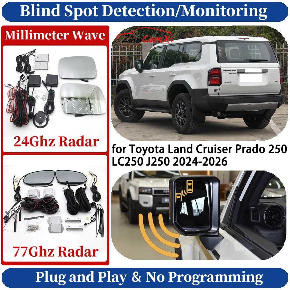 Blind Spot Monitoring/Detection System for Toyota Land Cruiser Prado 250 LC250 J250 2024-2026 Side Lane Change Safe Assist