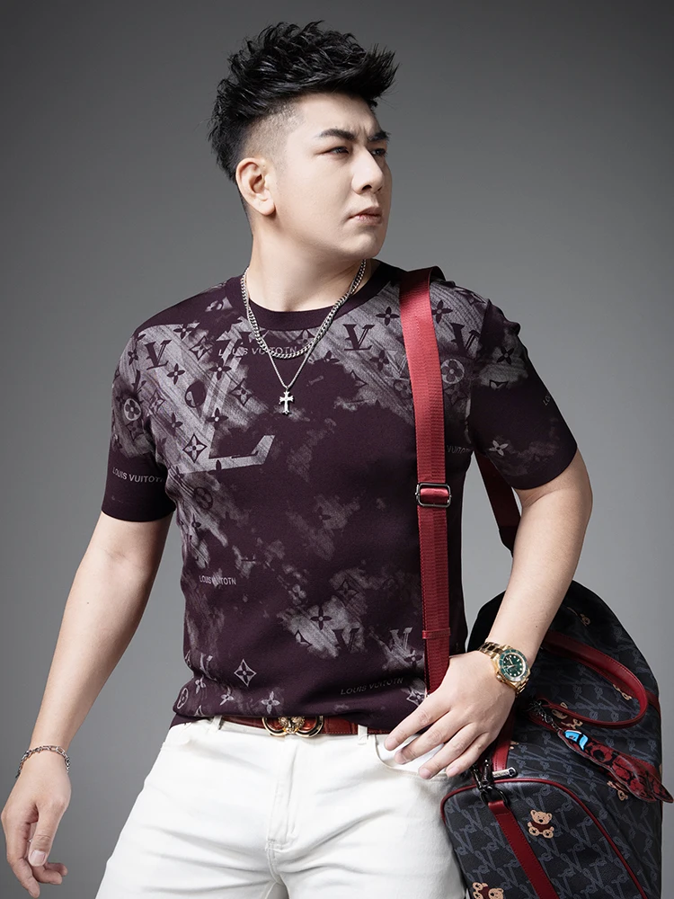 

Slim Fit round Ne Knitted ort Sve T-irt Men's Spring Summer New Sle Luxury Brand Casual Faion Top irt