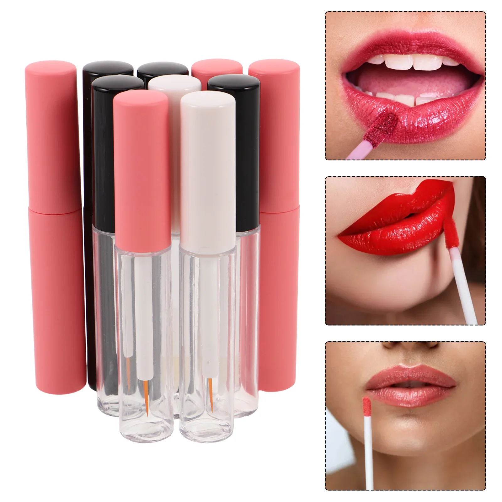 

10Pcs Transparent Lip Gloss Containers Refillable Mini Plastic Tubes Leakproof Travel Size Reusable Eyelash Glue Eyeliner Liquid