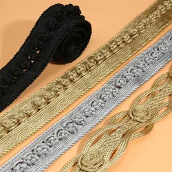 1 Yards Gold  Embroidered Lace Ribbon DIY Apparel Sewing Fabric Handmade Crafts Materials