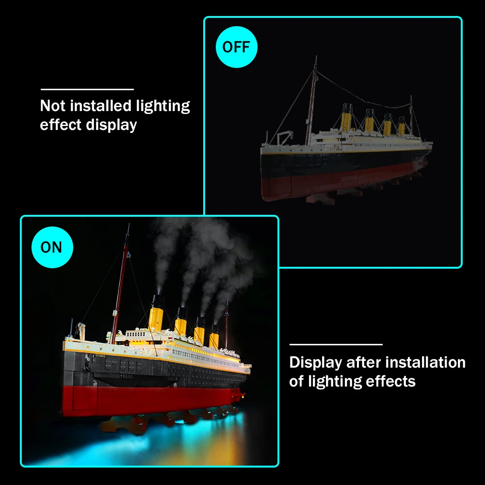 Vonado LED Lighting Set for 10294 Titanic Collectible Mold Ship Toy Light Kit, Not Included the Building Block Model