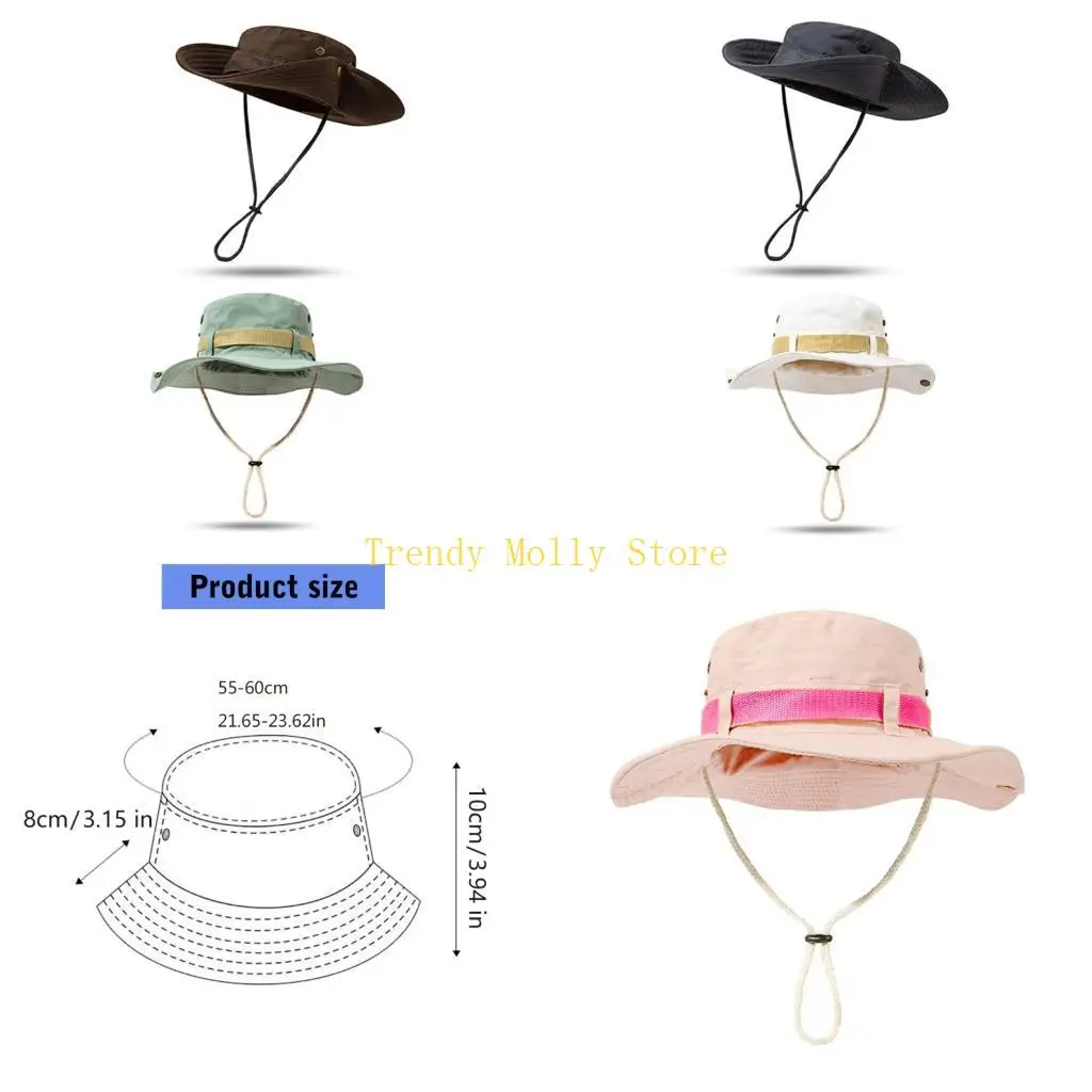 

N5KB Легкая складная рыбацкая шляпа с регулируемым ремешком на подбородке для мужчин и женщин