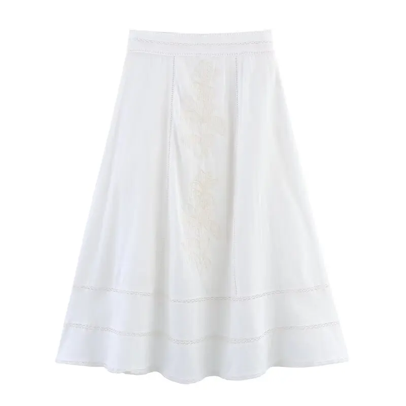 Spring 2025 New Women's Embroidered round Ne Svel Top mid Waist f Skirt Faion Set for 25-35 Years Old Women
