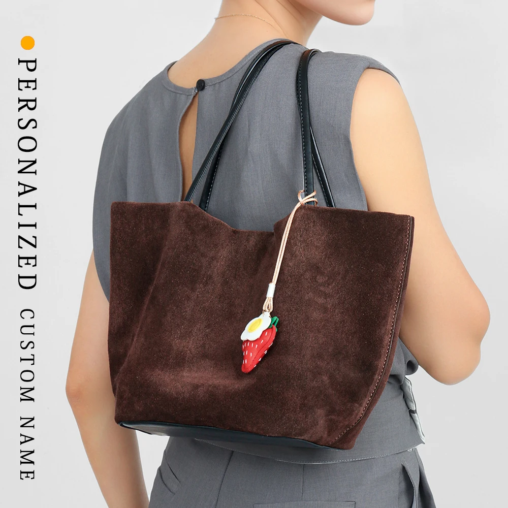 

Autumn Winter Soft Leather Tote Bag Shoulder Bag Large Capacity Commuter Bag Genuine Leather Big Shopping Bag Women custom