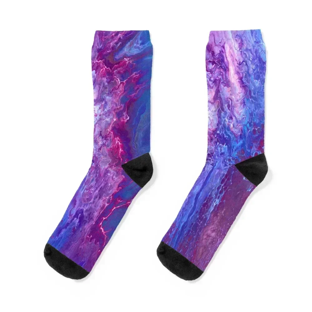 Striking Storm - Acrylic Pour Socks christmass gift Antiskid soccer sheer Men Socks Women's