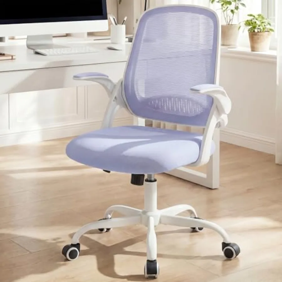 Office Chair Computer Desk Chair Ergonomic Gaming Comfy Mesh with Flip-up Arms Lumbar Support Adjustable Height Rolling Wheels