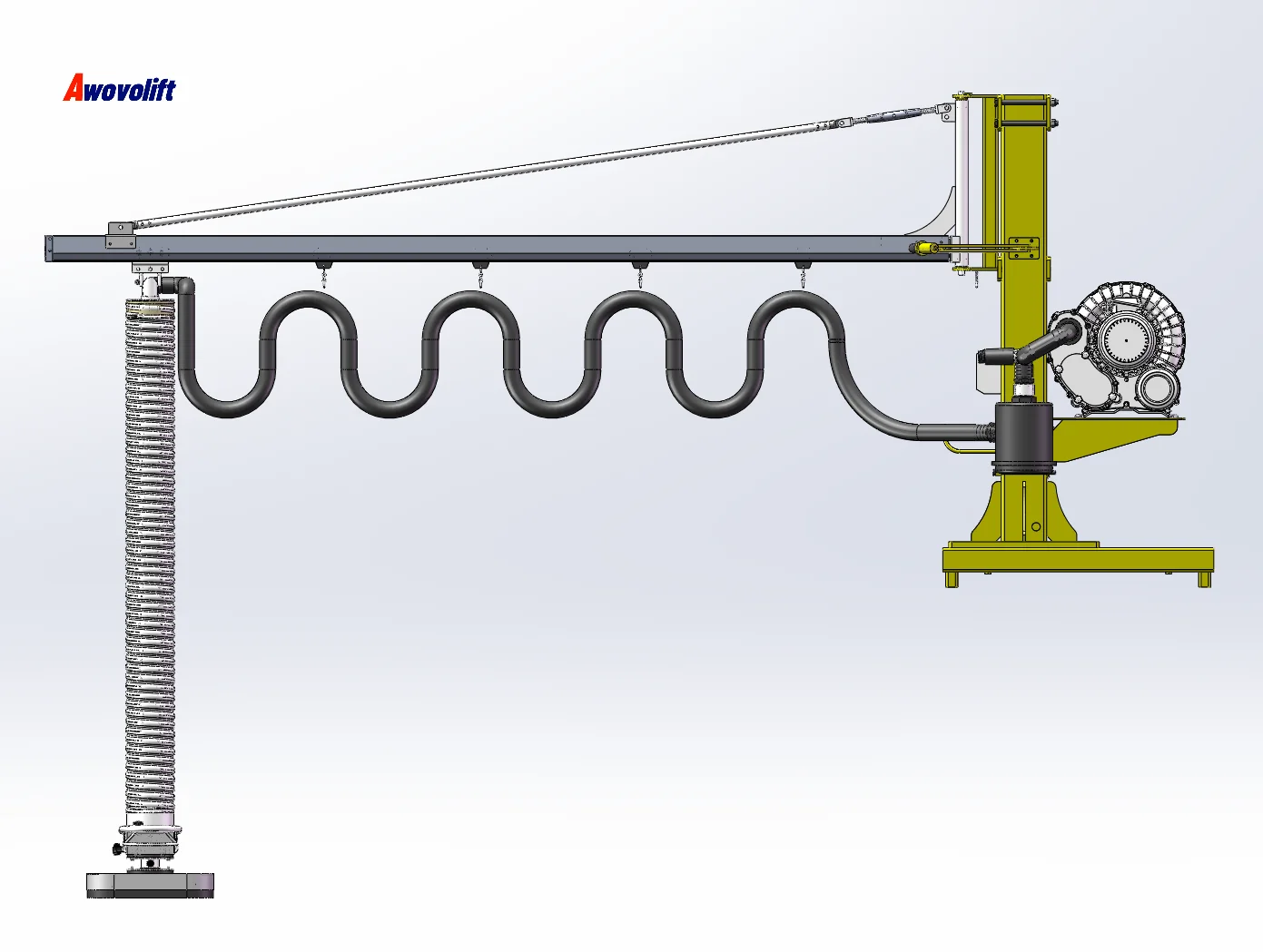 Awovolift Vacuum Hoist Tube Sack Lifting Robot Vacuum And Pneumatic Transport System Moved and Lifted for Use with Forklift