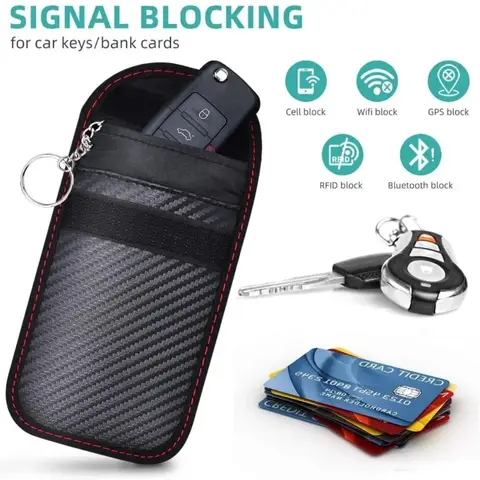 Car Key Signal Blocker Case Faraday Cage Fob Pouch Keyless RFID Blocking Bag car accessories