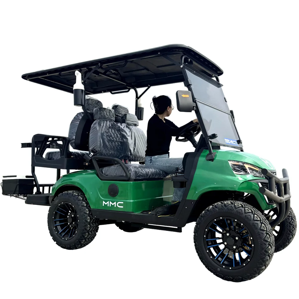 Beautiful Durable Street Legal Golf Sightseeing Vehicle Cart 4 Seats 72V Lithium Battery Camouflage Lifted Electric Golf Carts