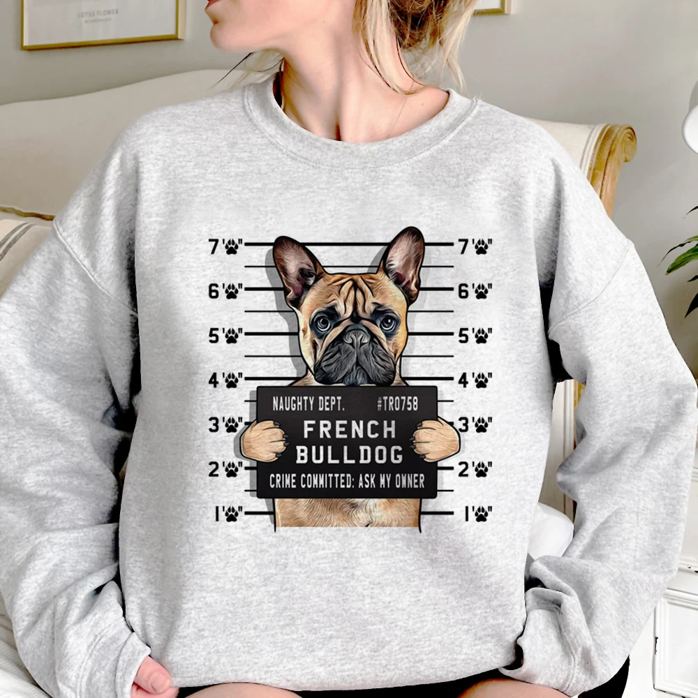 Sudaderas con capucha de Bulldog Francés para mujer, ropa de calle con gráfico harajuku, suéter gótico para mujer