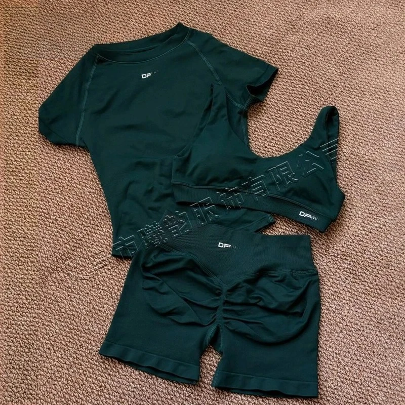 Dames Seamless Sportkleding Trainingsset 3-delig Sport Gym Yoga set Activewear voor Fitness Training Rennen Dagelijks Draagbaar