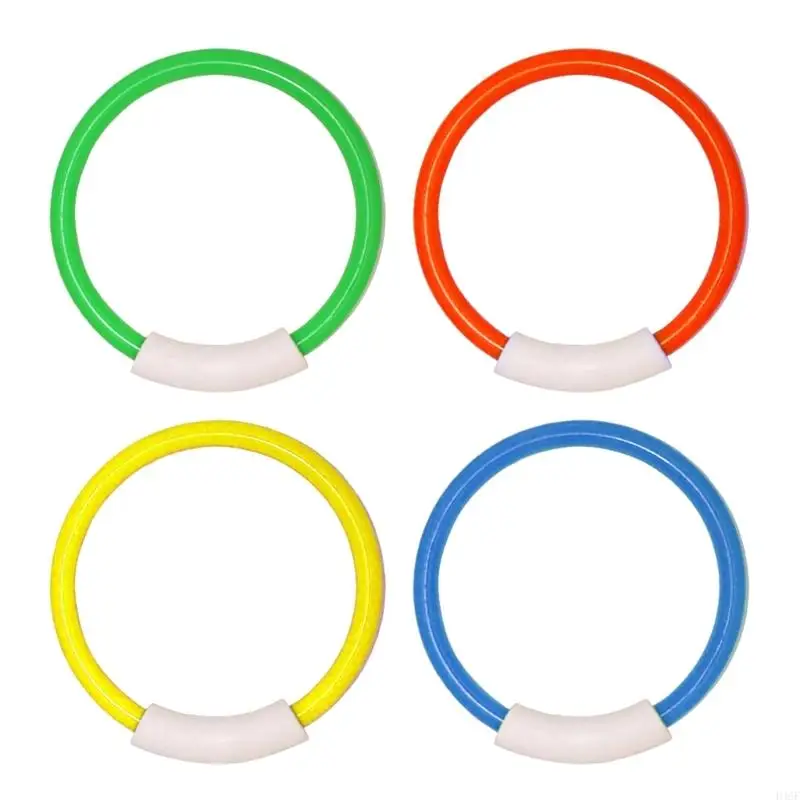 Colorful Dive Rings Set of 4 Fun Pool Diving Toy Snorkeling Rings Toy For Family Water Activity And Beginner Swimmers