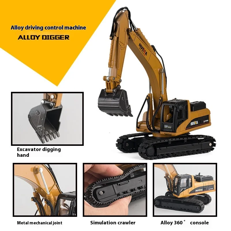 

Digger Static Model 1:50 Full Alloy Excavator Engineering Diecast Toys For Boys Without Electric Truck Children Toys Gift Unload