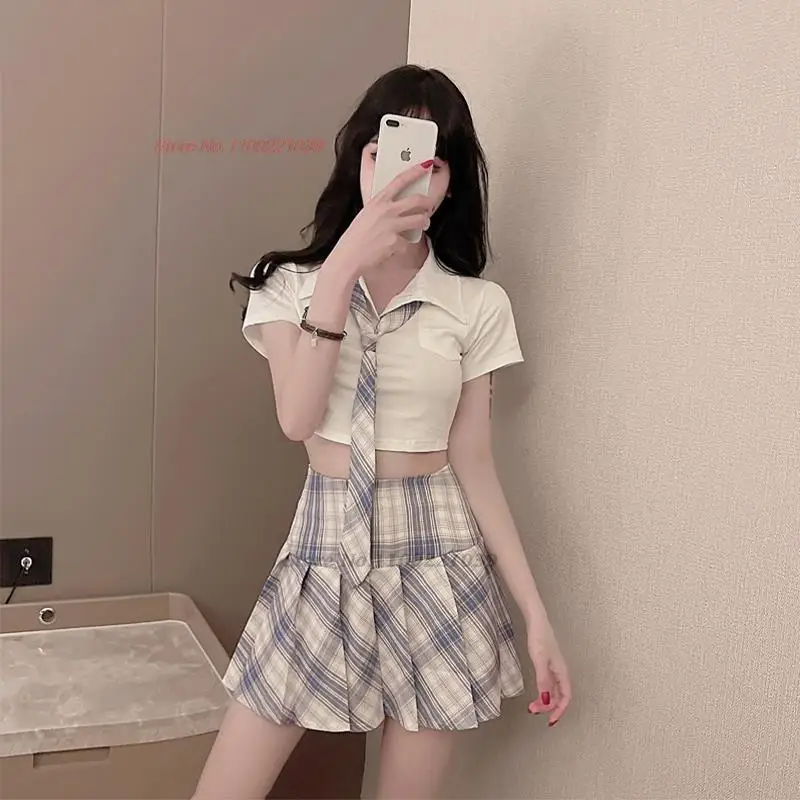 2024 chinese cosplay costume jk student school girl uniform plaid mini skirt shirt bowtie suit set kawaii nightclub jk uniform