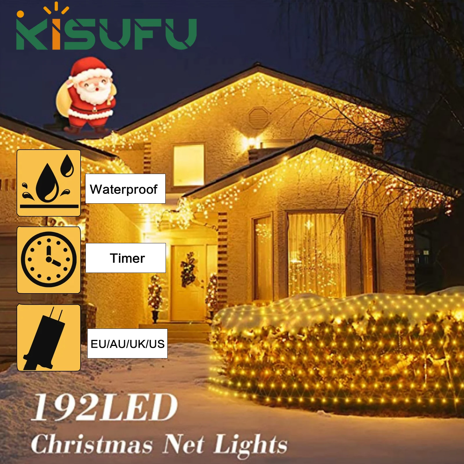 

Рождественский светодиодный сетчатый сказочный свет, водонепроницаемый 1,5x1,5 м, 3x2 м, 6x4 м, 8 режимов, вилка для штор ЕС/США/Австралии/Великобритании, свадебный праздничный декор