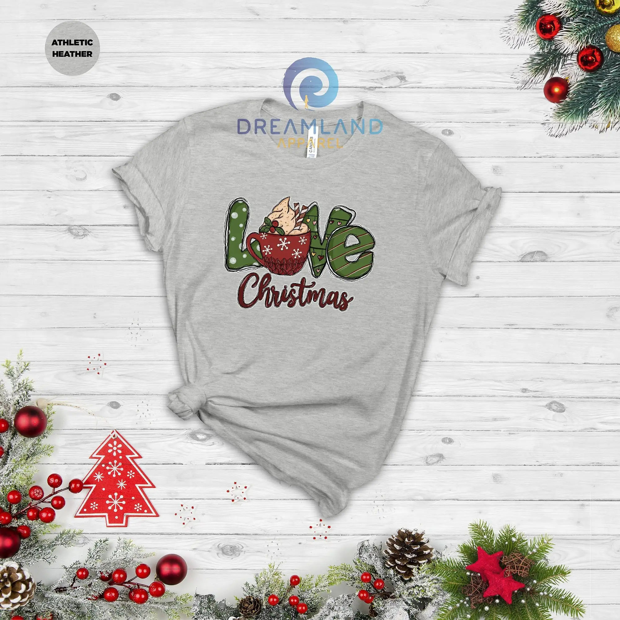 Love Christmas T shirt Coffee SweaT Couples Xmas Winter Patterns Cup