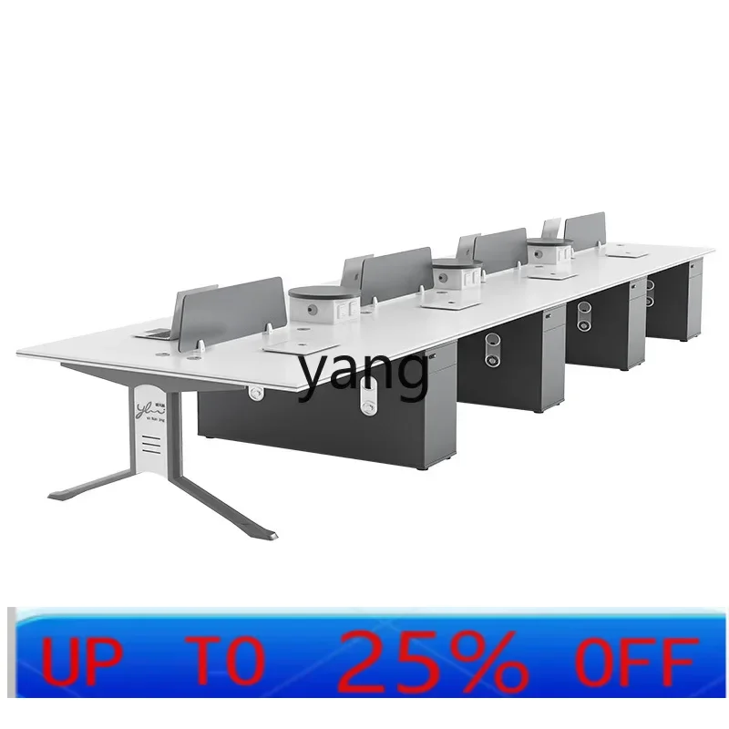LMM open multi-person office simple modern workstation office desk and chair combination