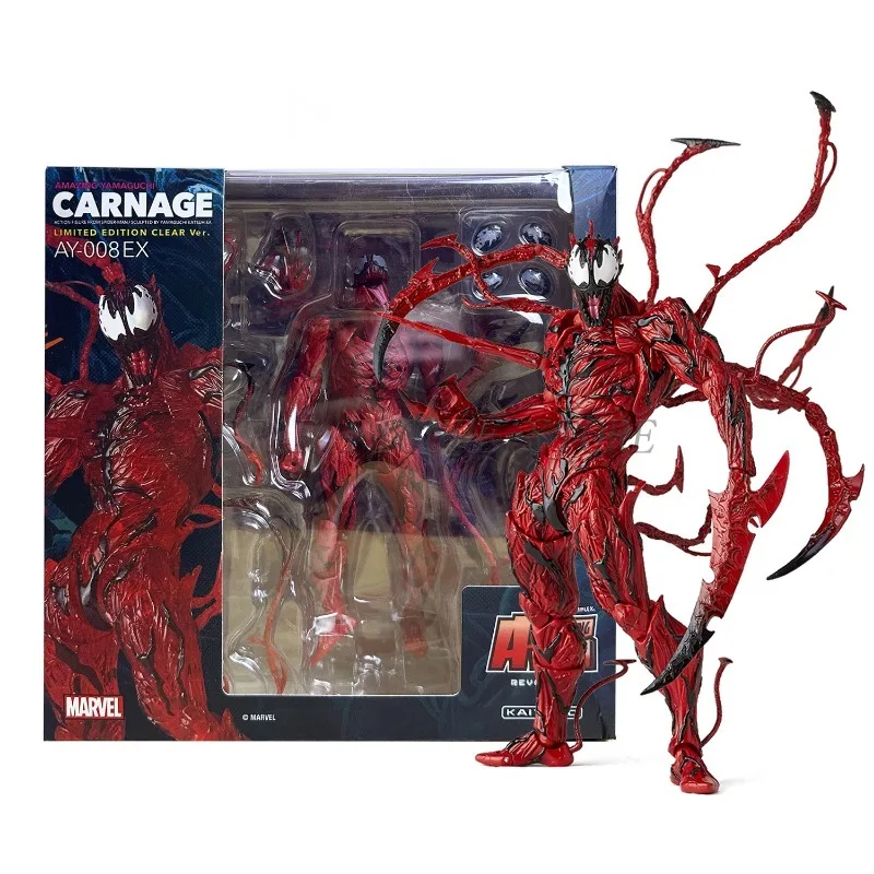 

Kaiyodo Marvel Carnage Action Figure PVC Movable Collection 16cm Amazing Yamaguchi The Amazing Spider-Man Figurine Model Toys