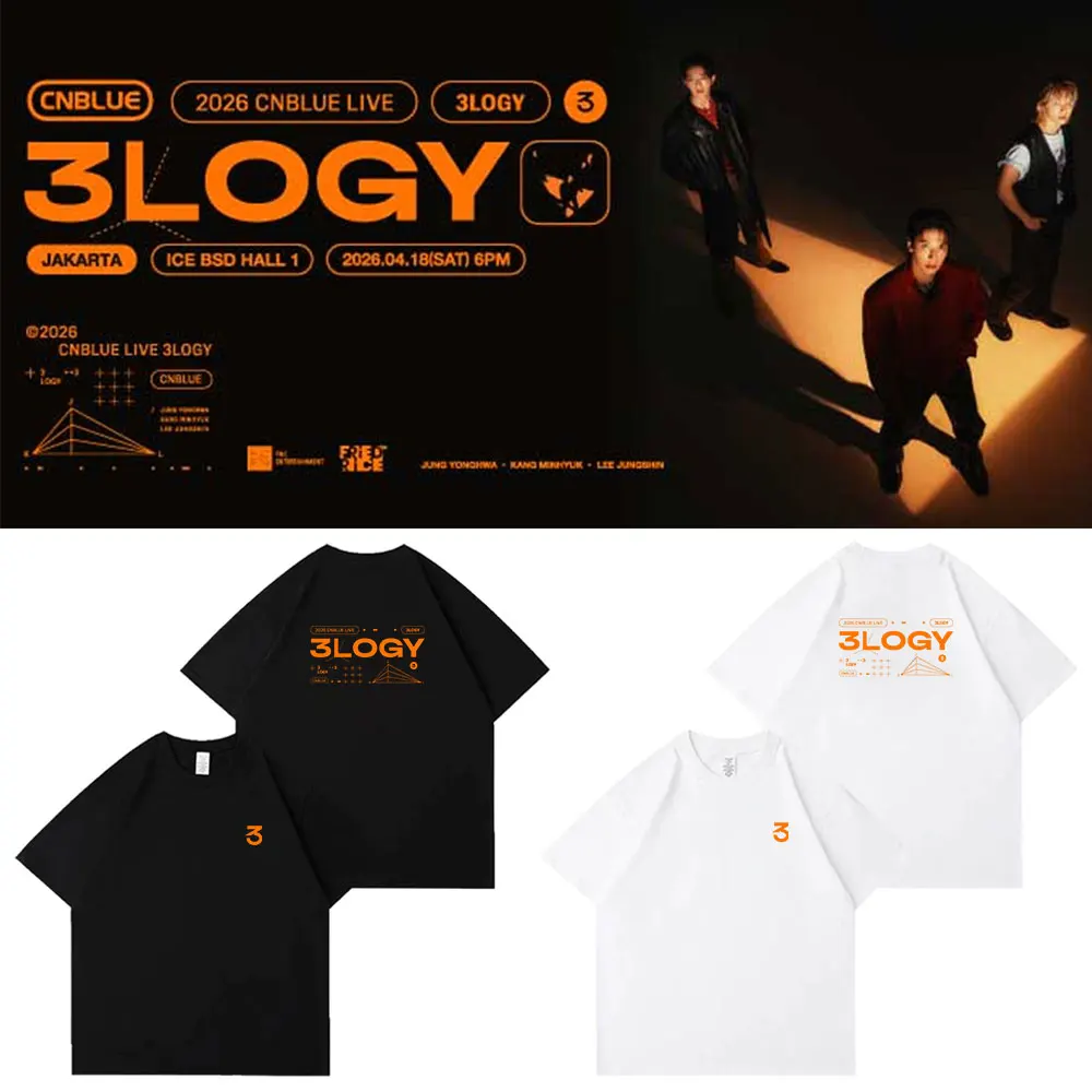 Kpop 2026 CNBLUE LIVE 3LOGY T-Shirt for Men Women Printed Graphic Clothes 100% Cotton TShirts Loose Short Sleeve Top