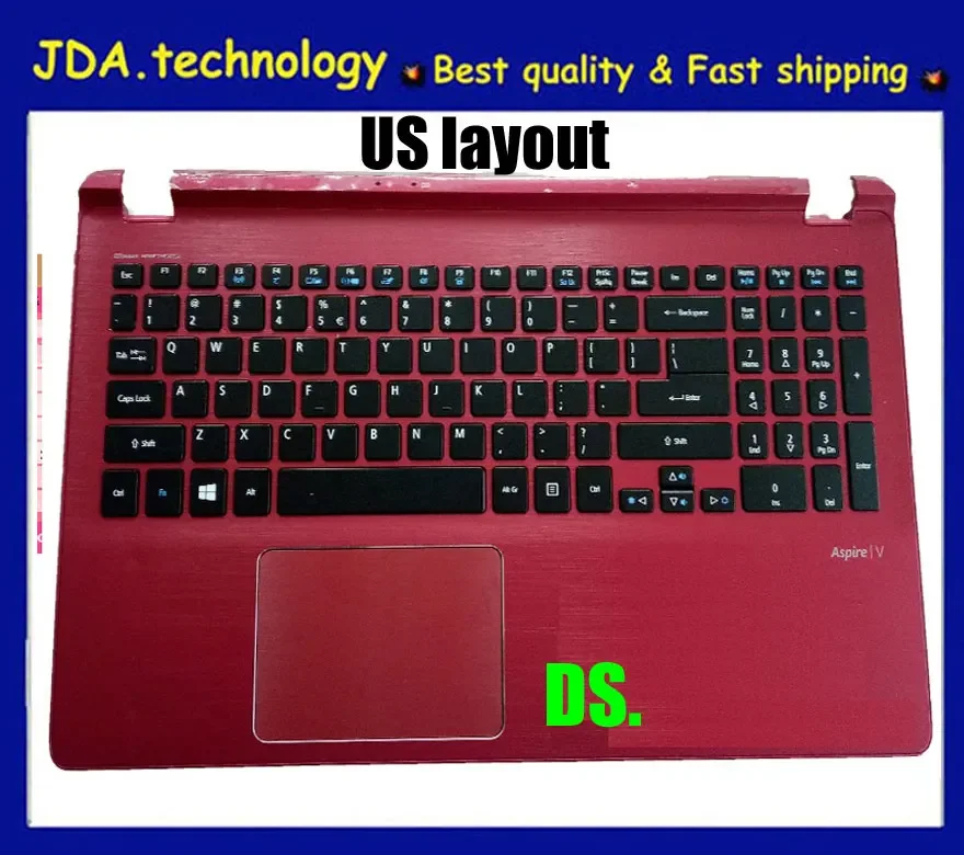 

MEIARROW New Laptop palmrest upper case for ACER V5-572g V5-573g V5-552G V5-552 US keyboard upper cover with touchpad,Red