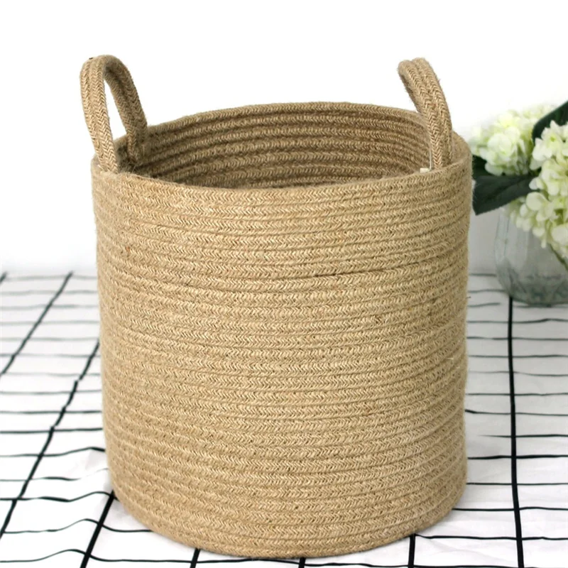 

AB15-Large Capacity Cotton Rope Storage Basket For Toys And Clothes-Dirty Clothes Basket Multifunctional Organizer For Home