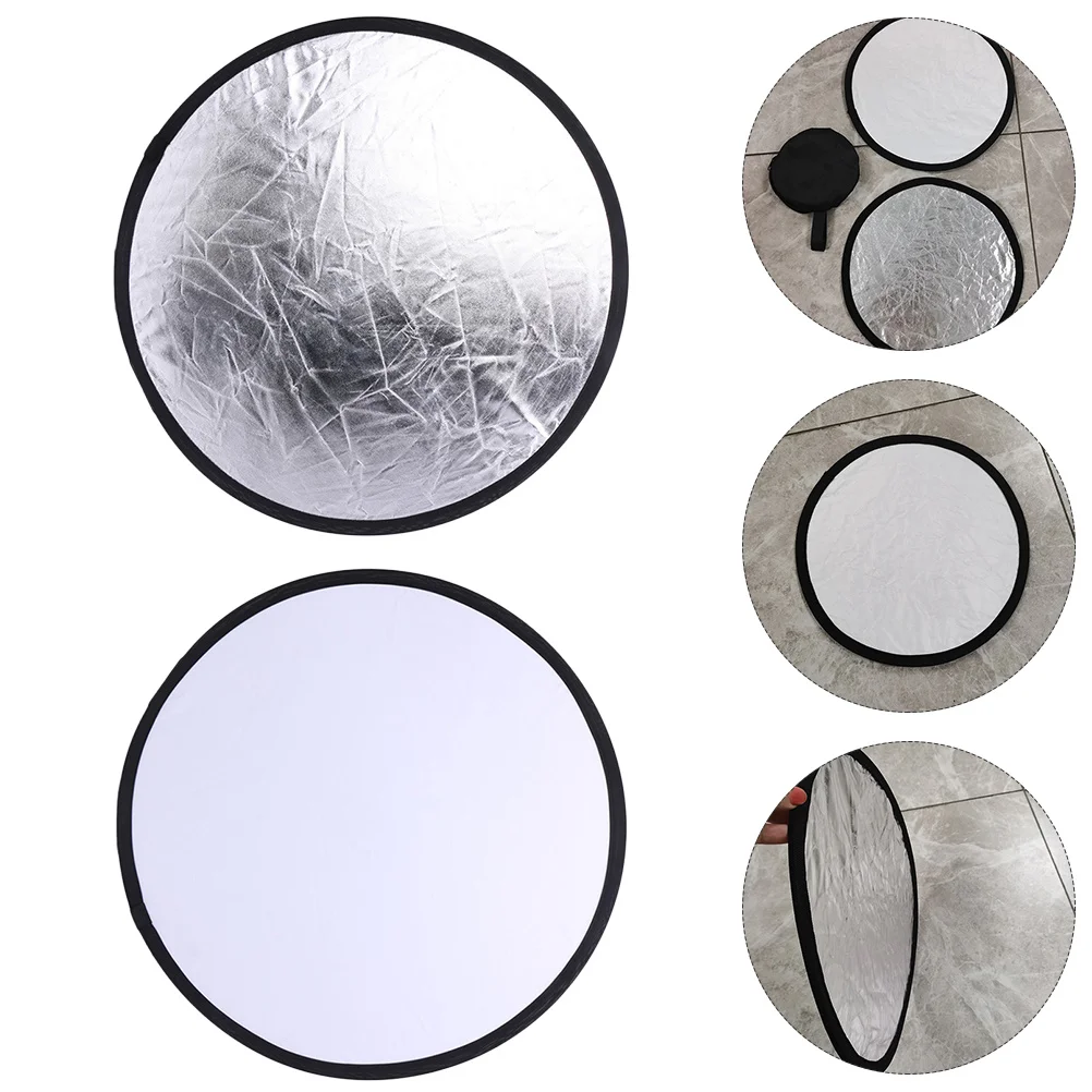 

2pcs 2-In-1 Photography Portable Photo Reflector Light Board Round Light Reflector Photography Accessories