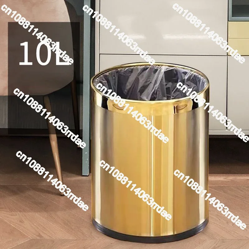 Gold Garbage Bin Double Layer Household Ktv Hotel Waste Bucket Kitchen Living Room Bathroom Dustbin Fashion Trash Can Toilet