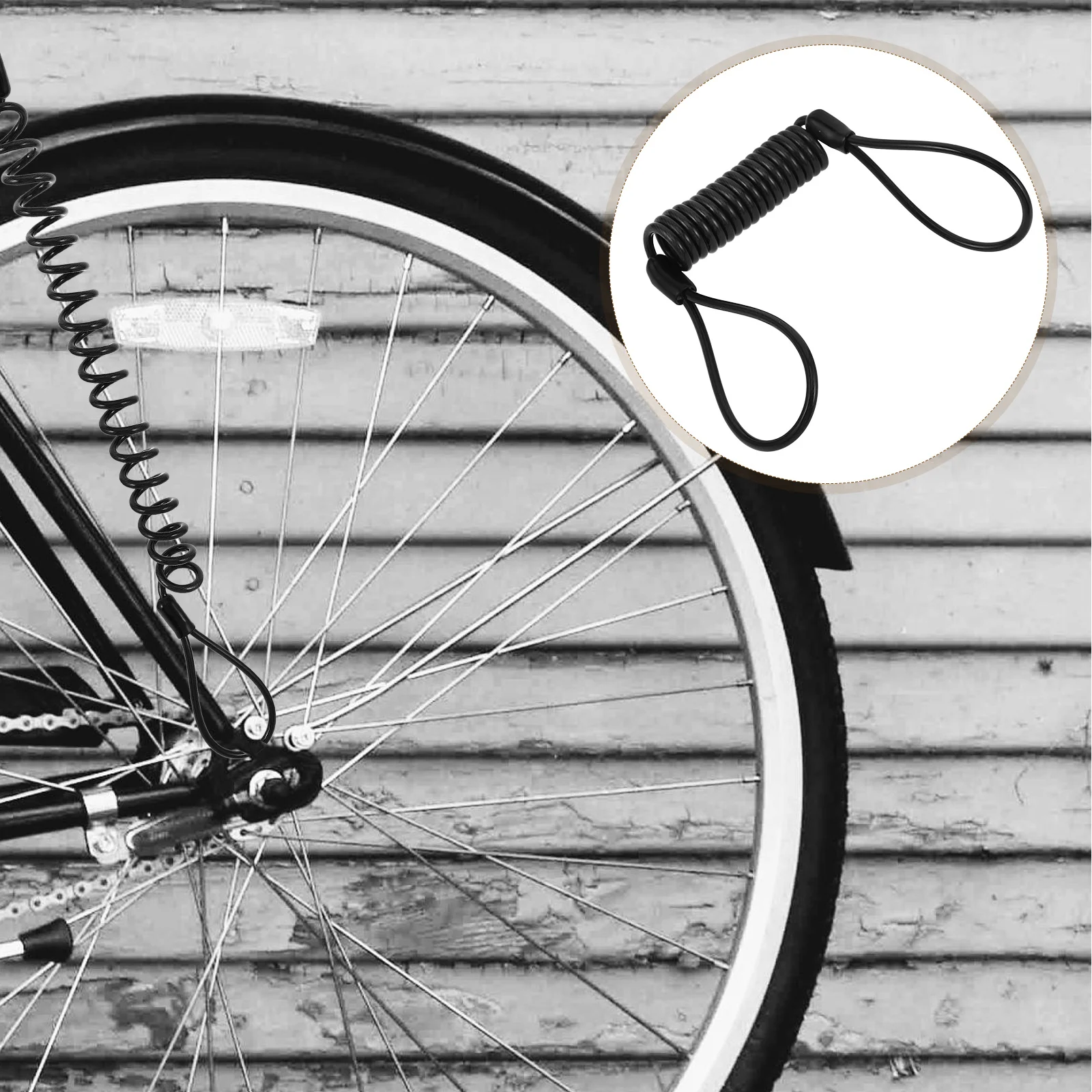 

Disc Brake Lock Reminder Bike Security Cable Scooter Motorcycle Steel Wire Adjustable Retractable Anti-Theft Cable Durable