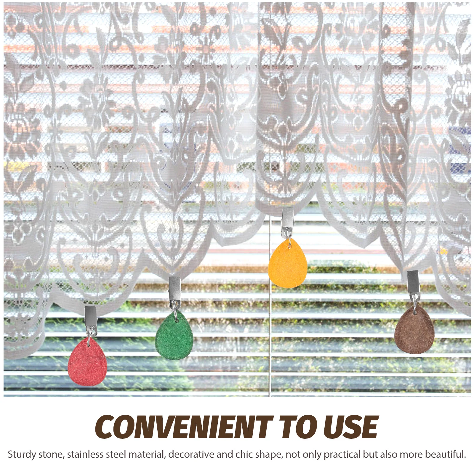 

4Pcs Tablecloth Weights Clip Heavy Duty Stone Stainless Steel Reusable Windproof Outdoor Decorative Picnic Wedding Table