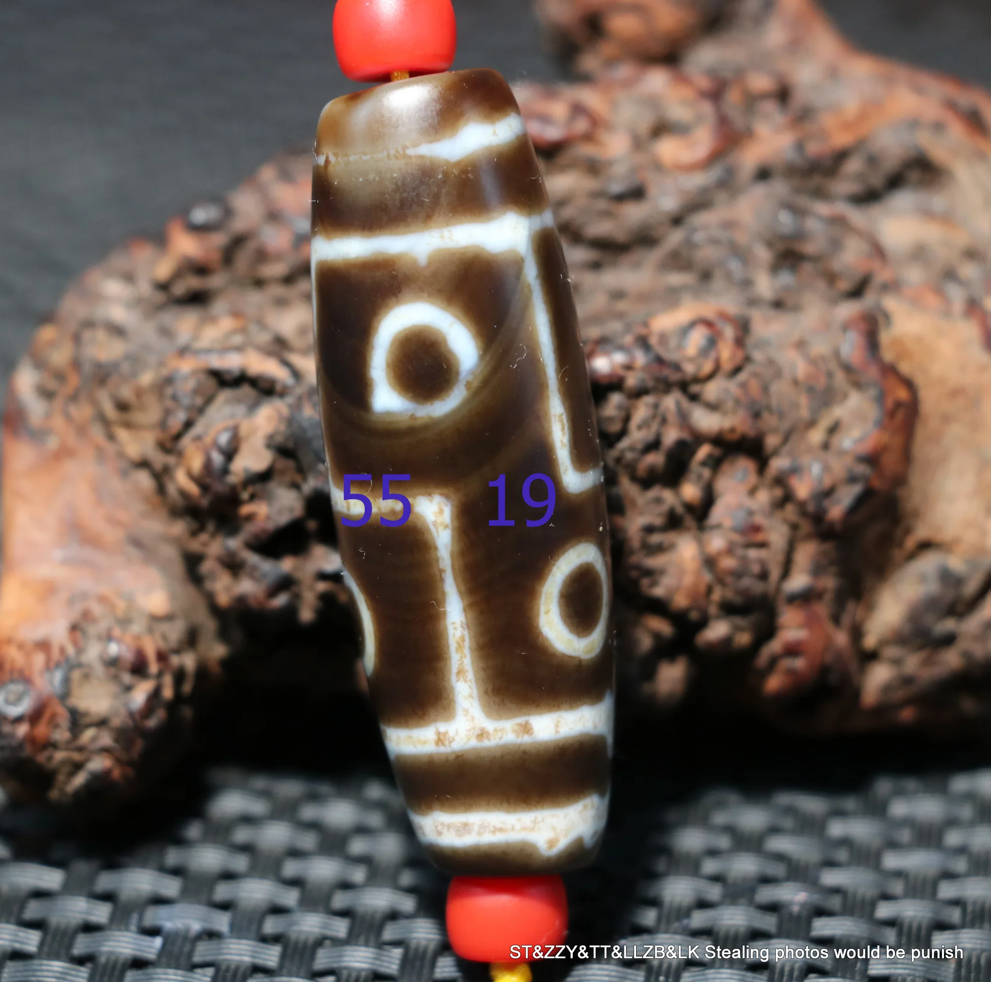 

Big Treasure Talisman Magic Energy Tibetan old Agate Healthy Symbol 6 Eye dZi Bead Amulet Pendant FR timestown UP0610B2