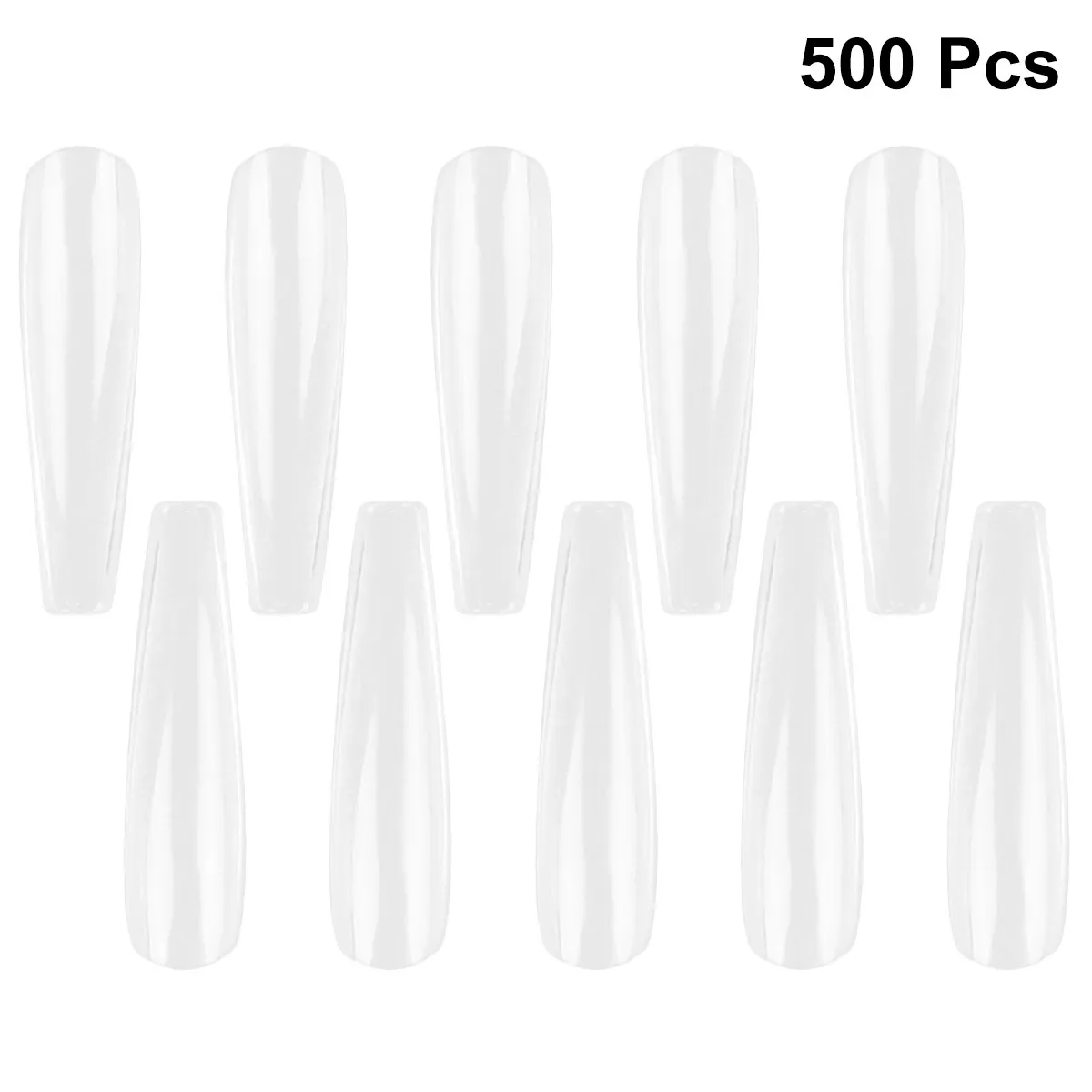 

500Pcs Long Fake Nail Pieces Full Cover Transparent Nail Patch Easy Apply Manicure Stickers Party Holiday Accessories