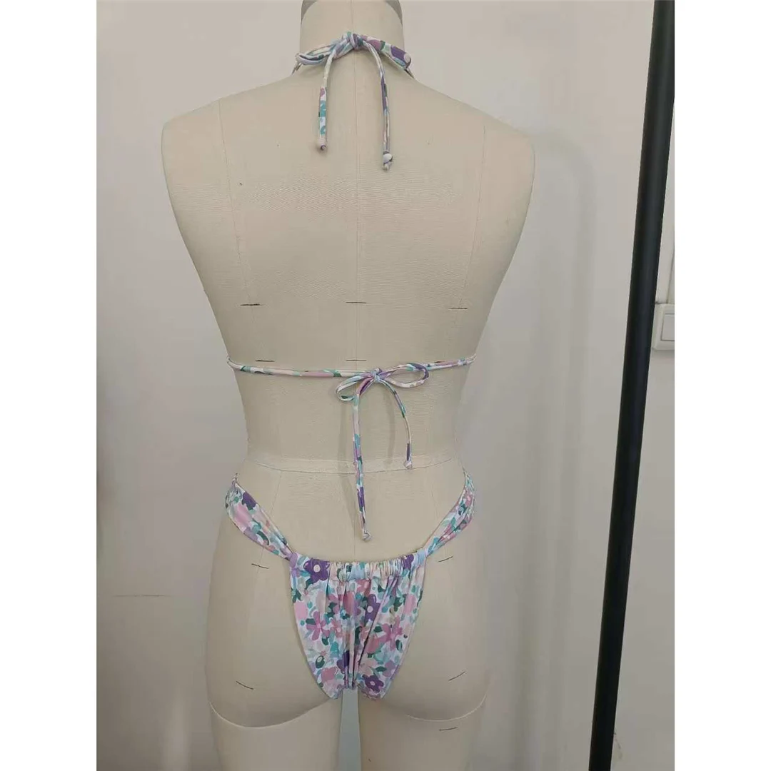 XS - XL, Bikini mit Blumenmuster, Damen-Badeanzug, zweiteiliges Bikini-Set, Damen-Badebekleidung, gepolsterter Badeanzug, Badeanzug, Modell V6530. – Detail 19