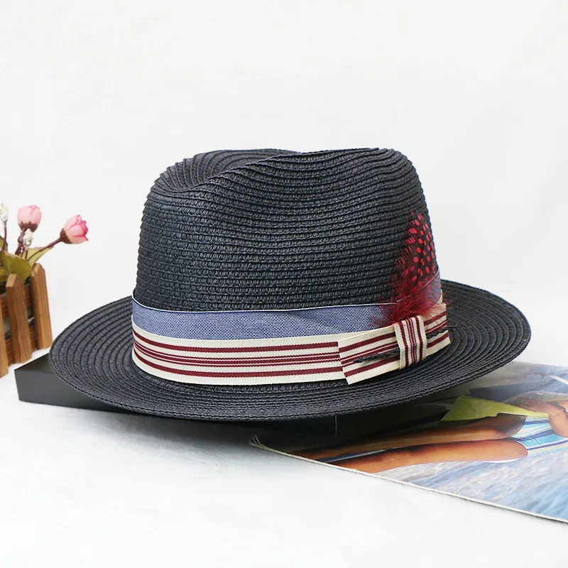 

Papyrus Thin Braid Top Hat New Traveling And Shopping Versatile Spring And Summer Wide Brim Fedora Hat