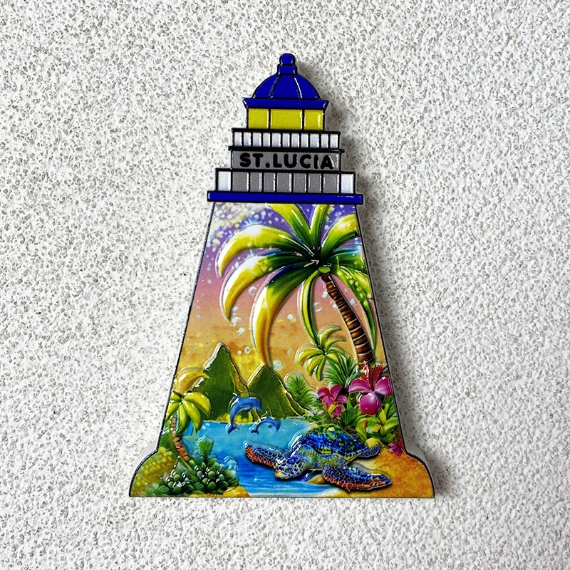 

Saint Lucia World Travel Souvenirs, 3D Magnetic Refrigerator Stickers, Kitchen and Home Decorations