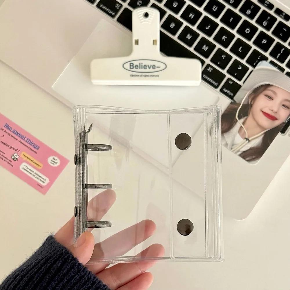 

Kawaii Double Button 3 Inch Photo Album Cover Mini 3-hole Mini Picture Case Cover Universal Zipper 3 Inch Card Album Cover Home