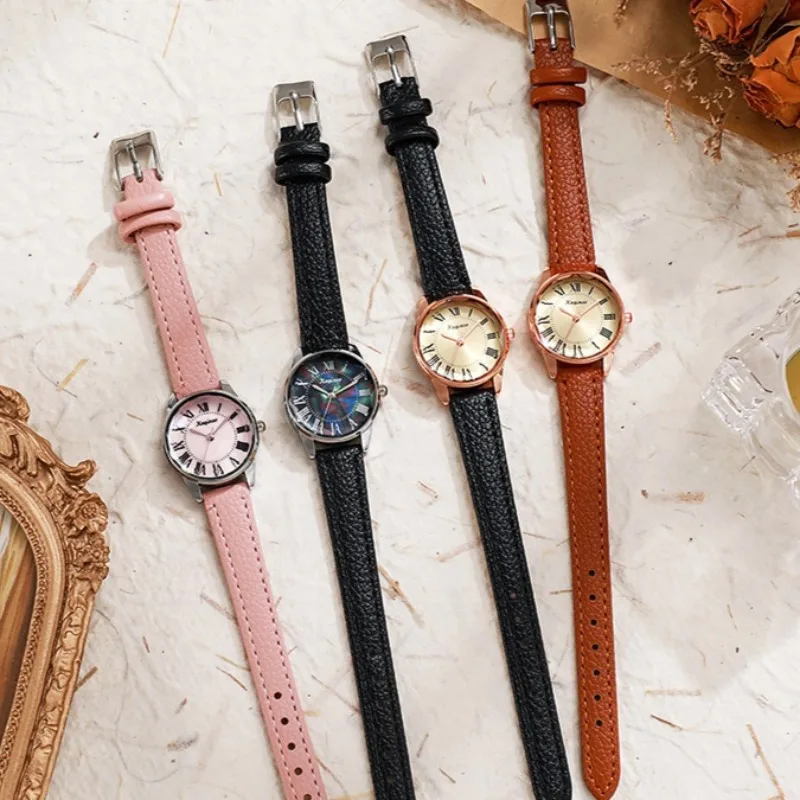 Luxury Women Watches Fashion Leather Strap Ladies Watch Roman Dial Ladies' Wristwatch Simple Student Dress Watches Wholesale