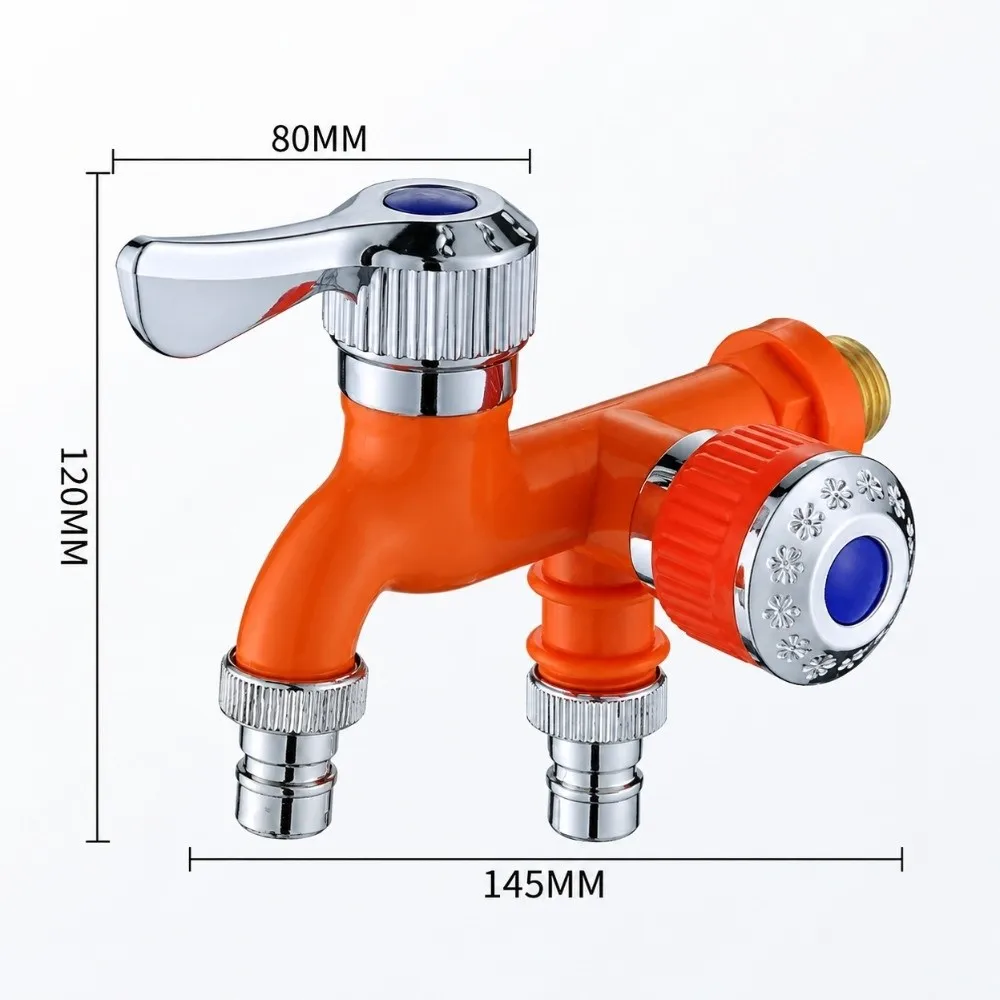 New Splash-Proof Kitchen Faucet 2-Way Design Plastic Washing Machine Faucet Multifunctional Dual-Control Tap Home