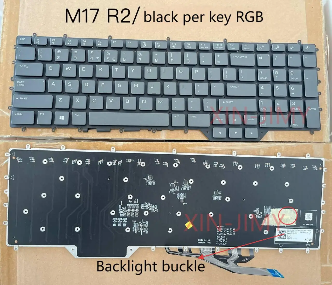 M17 R2 US RGB keyboard For DELL Alienware M17 R2 2019 M17 R3,Area 51m R2 Per-Key 0GM8NC NSK-QHDBC SPN-LAC
