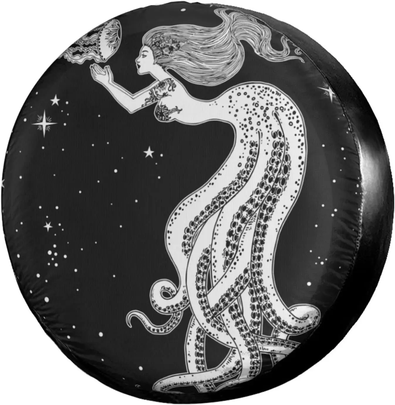 

Vintage Mermaid Octopus Spare Tire Cover Universal Wheel Tire Cover Dust Proof Tire Protectors for Trailer Rv Van SUV Truck