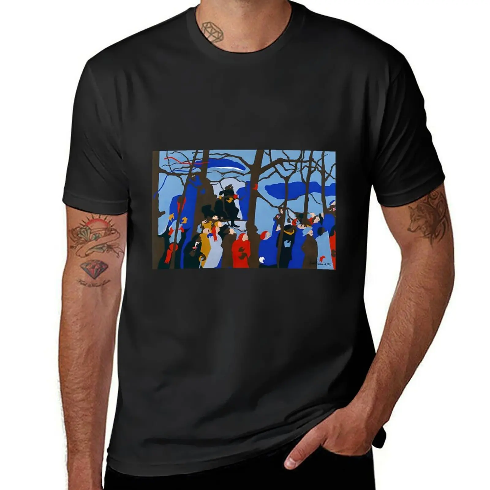 Jacob Lawrence T-Shirt vintage blacks customizeds kawaii clothes t shirt for men