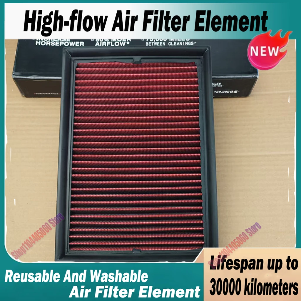 Car High Flow Air Filter For Wuling ALMAZ BAOJUN(SGMW) 530 560 730 1.5T RC-5w RM-5 Chevrolet Captiva  23909020 Washable Reusable